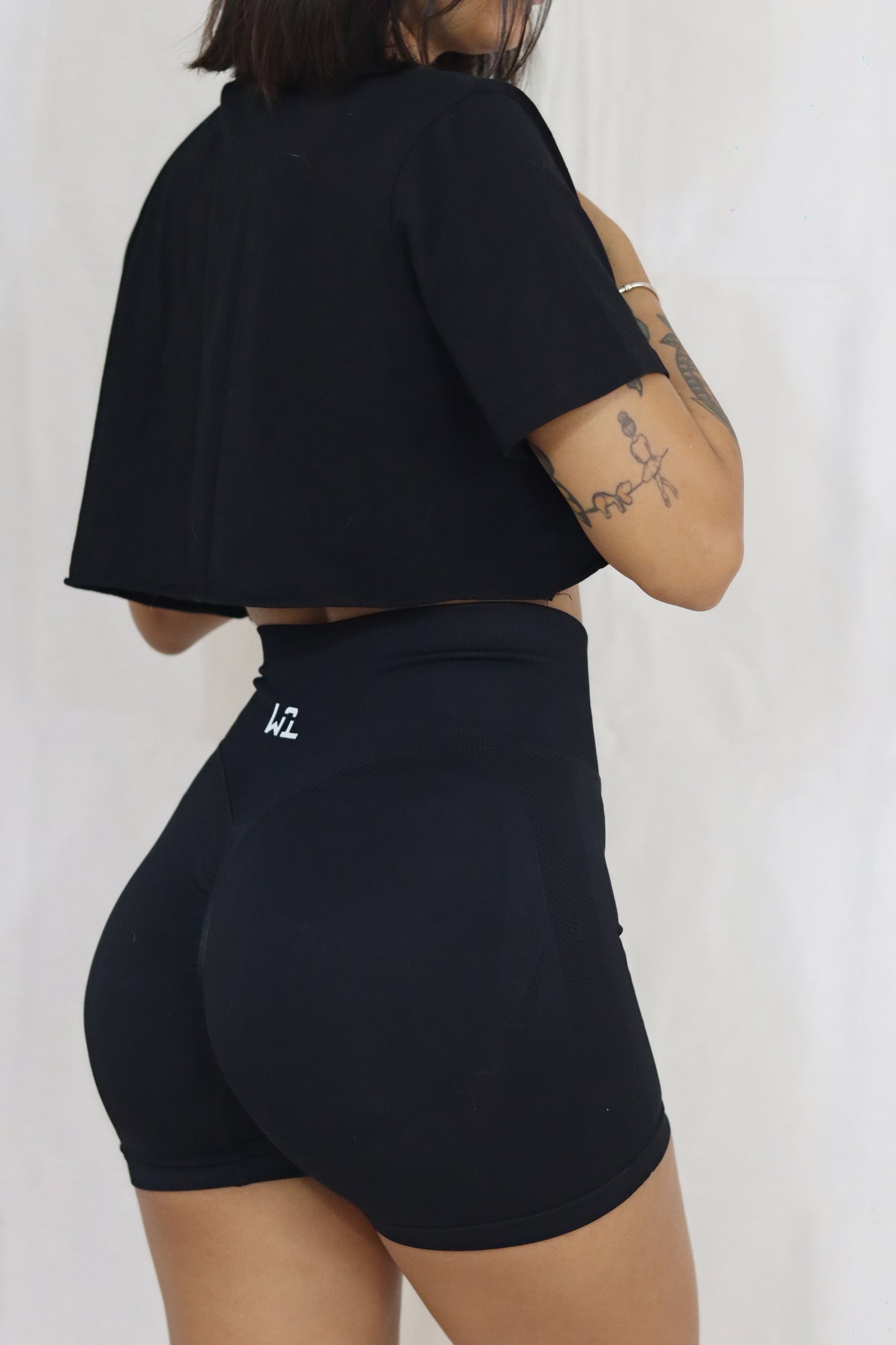 Pure Black-Scrunchy Shorts