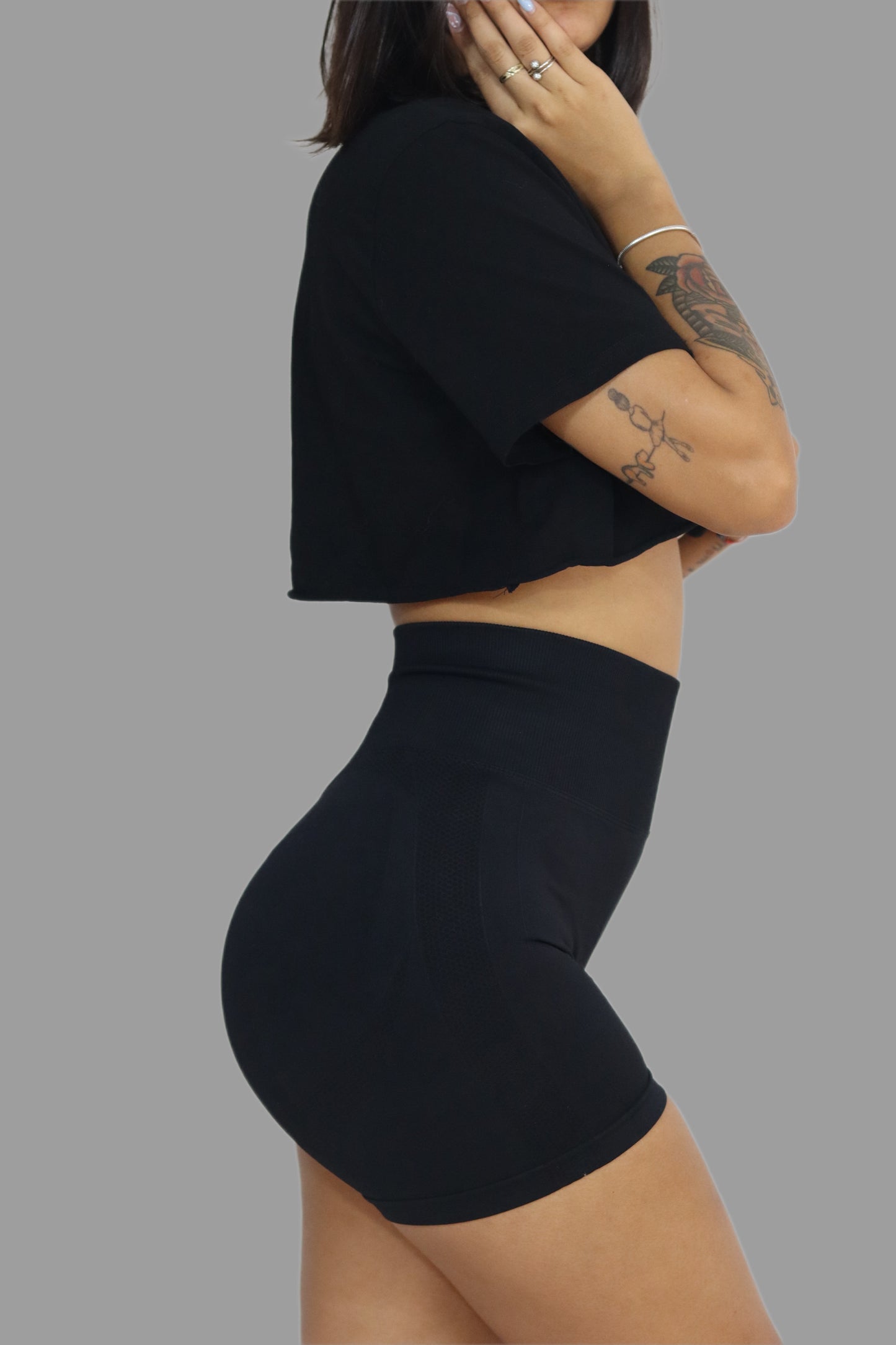 Pure Black-Scrunchy Shorts